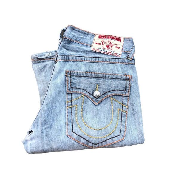 True Religion Jeans Size 34 JOEY BIG T Blue - Picture 3 of 16